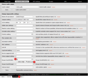 piCorePlayer configuration GPIO